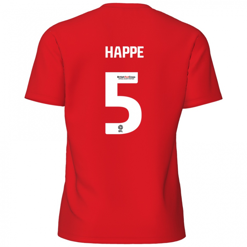 Hombre Camiseta Dan Happe #5 Rojo 1ª Equipación 2024/25 La Camisa México