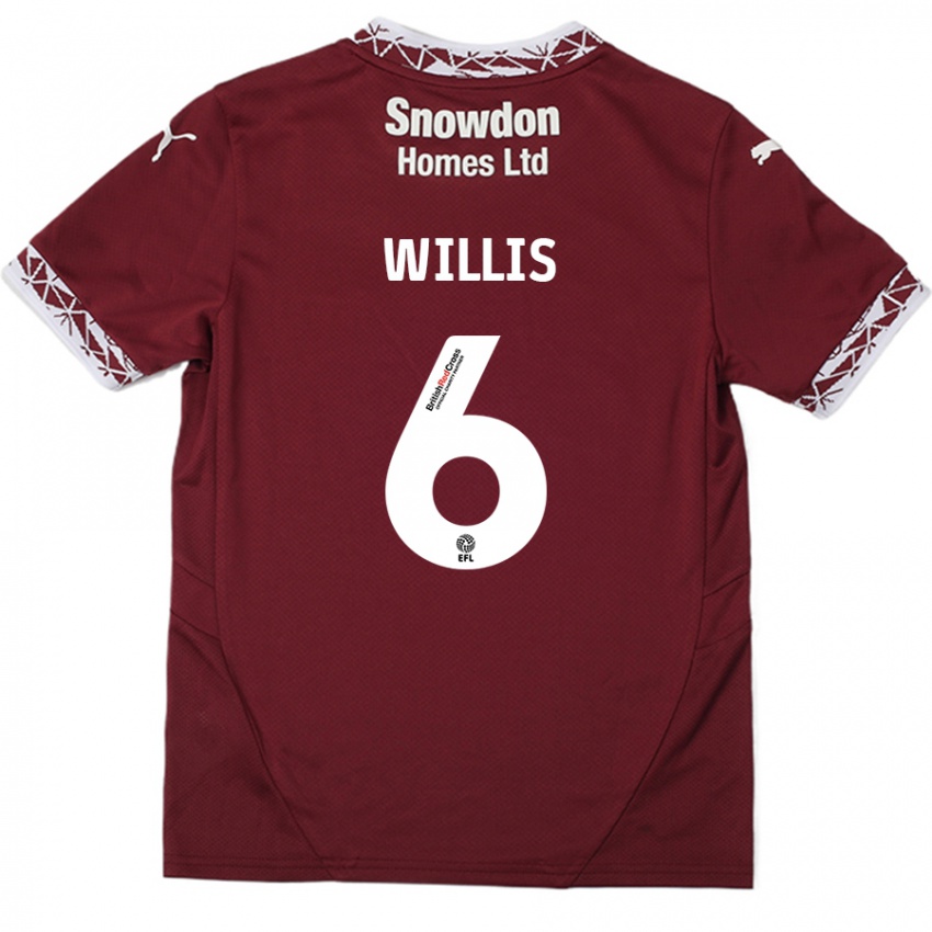 Hombre Camiseta Jordan Willis #6 Borgoña 1ª Equipación 2024/25 La Camisa México