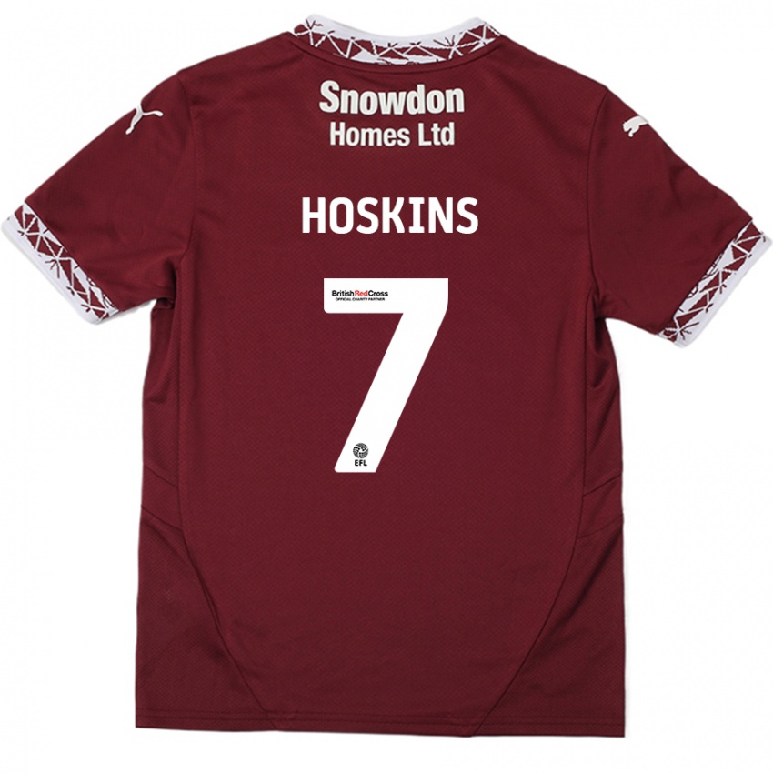 Hombre Camiseta Sam Hoskins #7 Borgoña 1ª Equipación 2024/25 La Camisa México