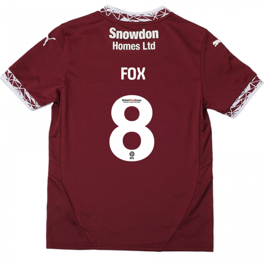 Hombre Camiseta Ben Fox #8 Borgoña 1ª Equipación 2024/25 La Camisa México