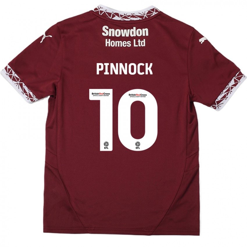 Hombre Camiseta Mitch Pinnock #10 Borgoña 1ª Equipación 2024/25 La Camisa México