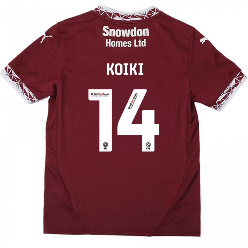 Hombre Camiseta Ali Koiki #14 Borgoña 1ª Equipación 2024/25 La Camisa México