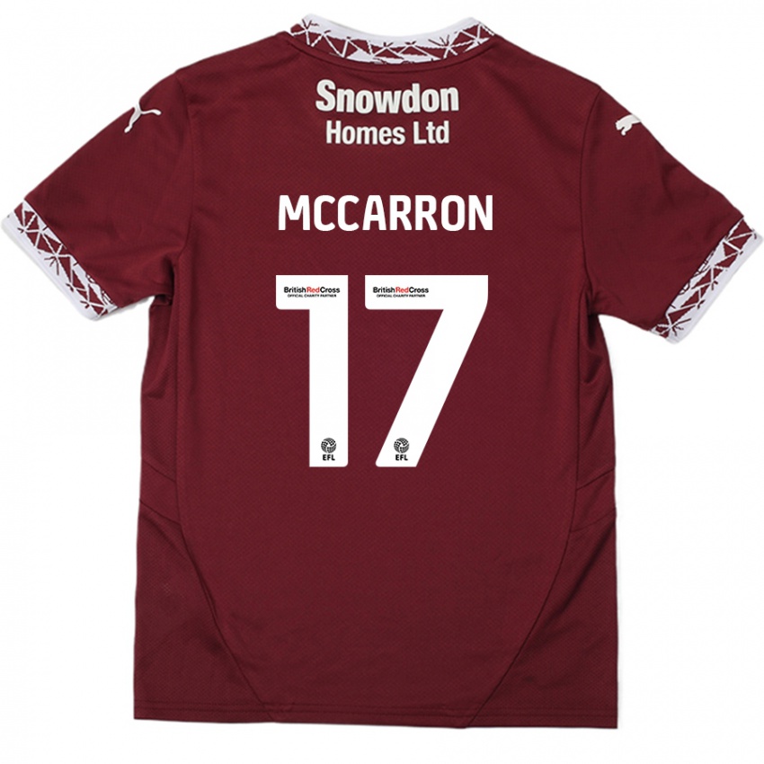 Hombre Camiseta Liam Mccarron #17 Borgoña 1ª Equipación 2024/25 La Camisa México