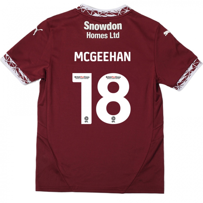 Hombre Camiseta Cameron Mcgeehan #18 Borgoña 1ª Equipación 2024/25 La Camisa México