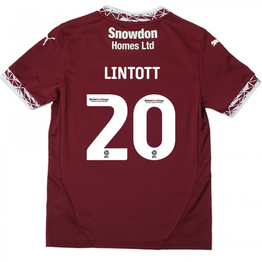 Hombre Camiseta Harvey Lintott #20 Borgoña 1ª Equipación 2024/25 La Camisa México