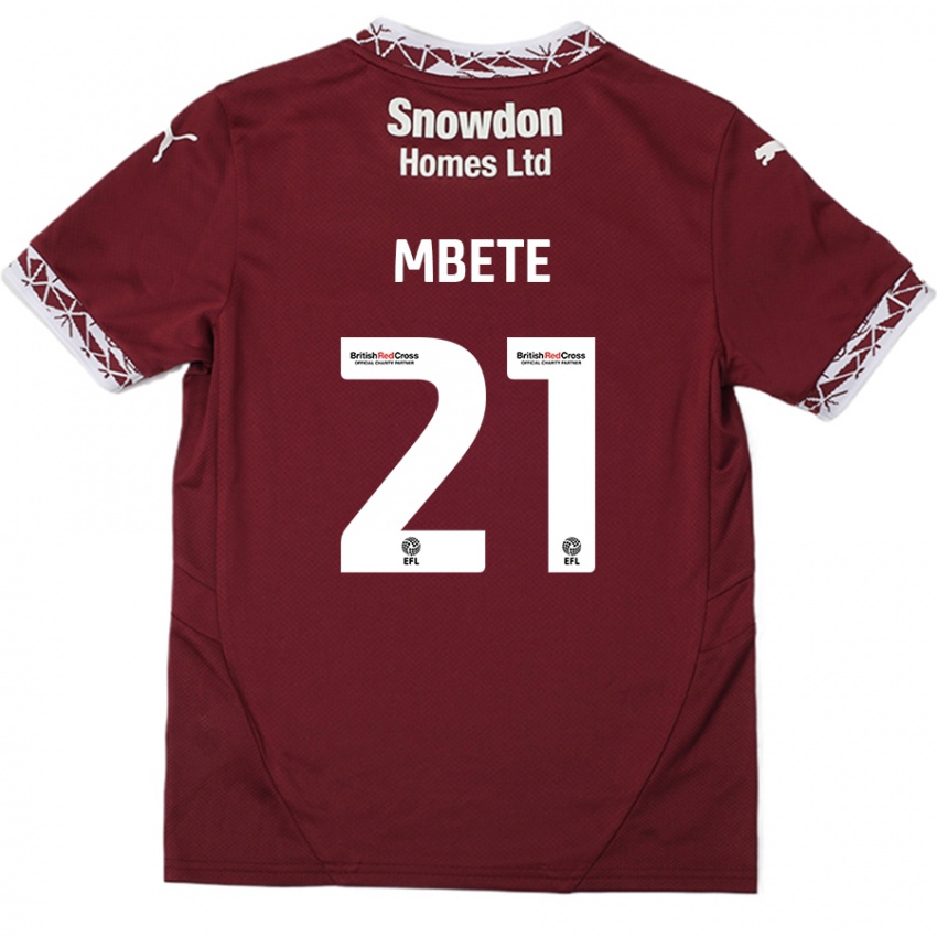 Hombre Camiseta Luke Mbete #21 Borgoña 1ª Equipación 2024/25 La Camisa México