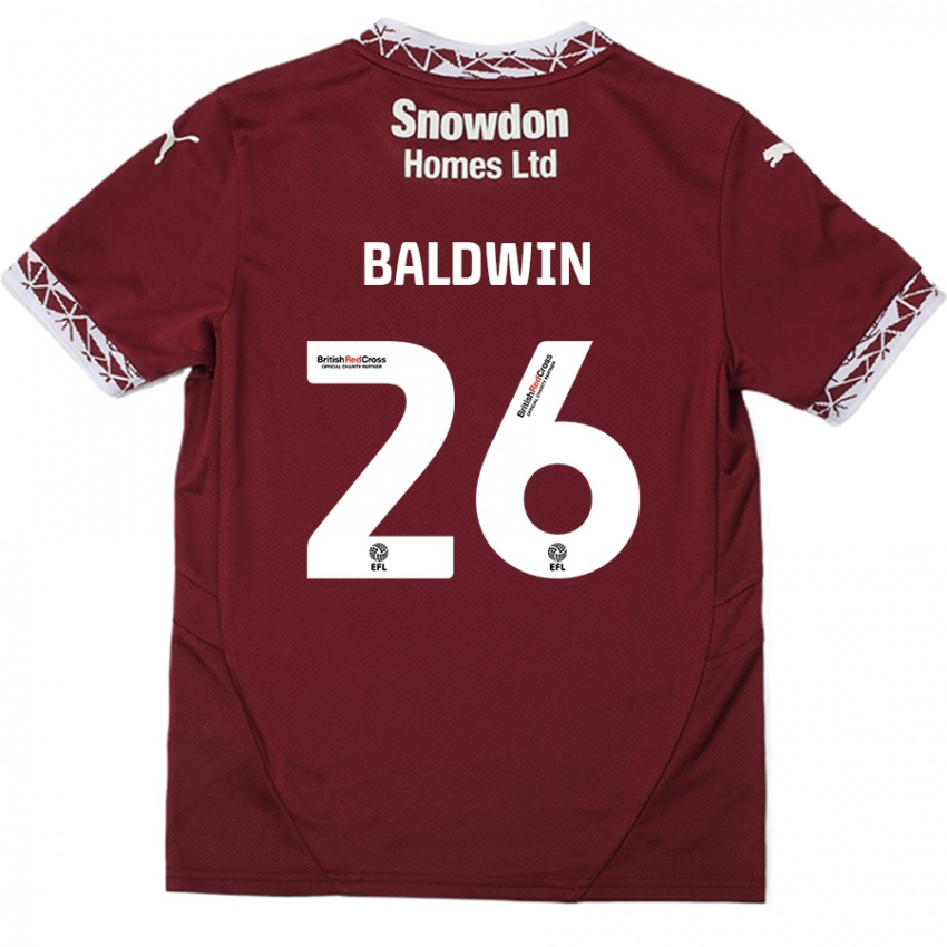 Hombre Camiseta Jack Baldwin #26 Borgoña 1ª Equipación 2024/25 La Camisa México