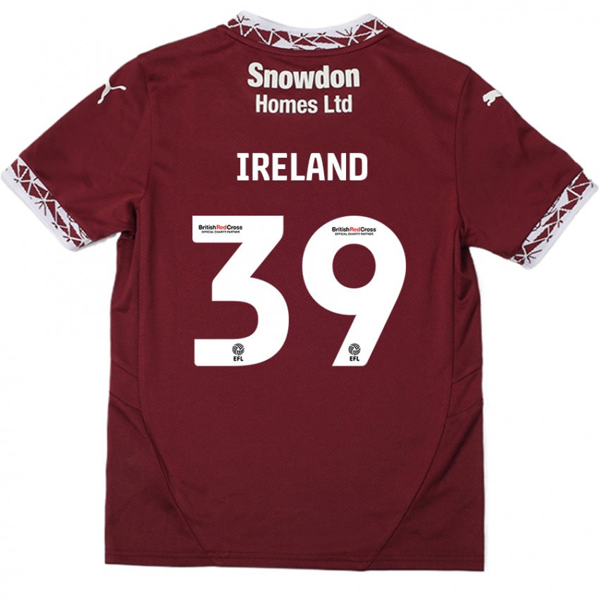 Hombre Camiseta Matthew Ireland #39 Borgoña 1ª Equipación 2024/25 La Camisa México