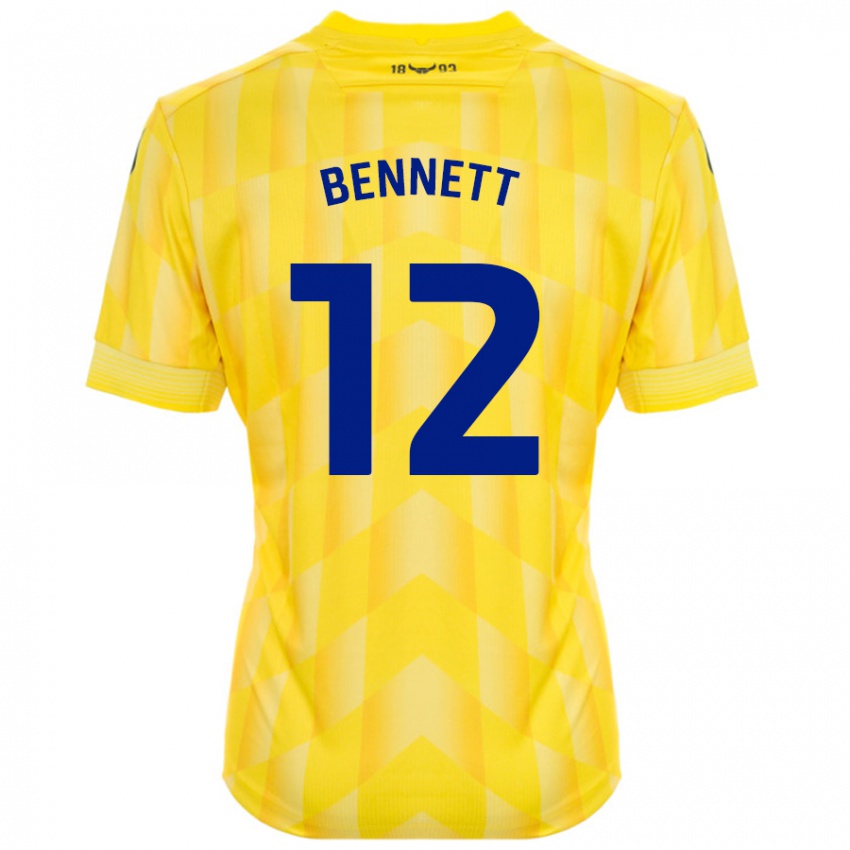 Hombre Camiseta Joe Bennett #12 Amarillo 1ª Equipación 2024/25 La Camisa México