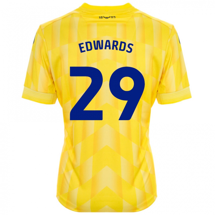 Hombre Camiseta Kyle Edwards #29 Amarillo 1ª Equipación 2024/25 La Camisa México