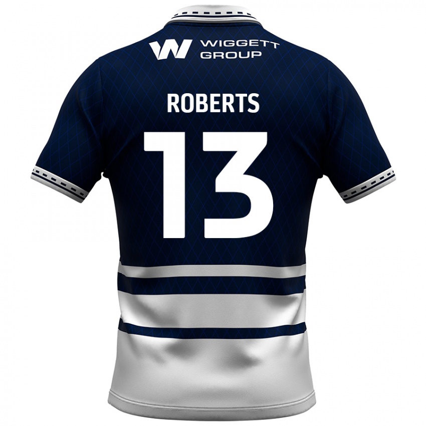 Hombre Camiseta Liam Roberts #13 Azul Marino Blanco 1ª Equipación 2024/25 La Camisa México