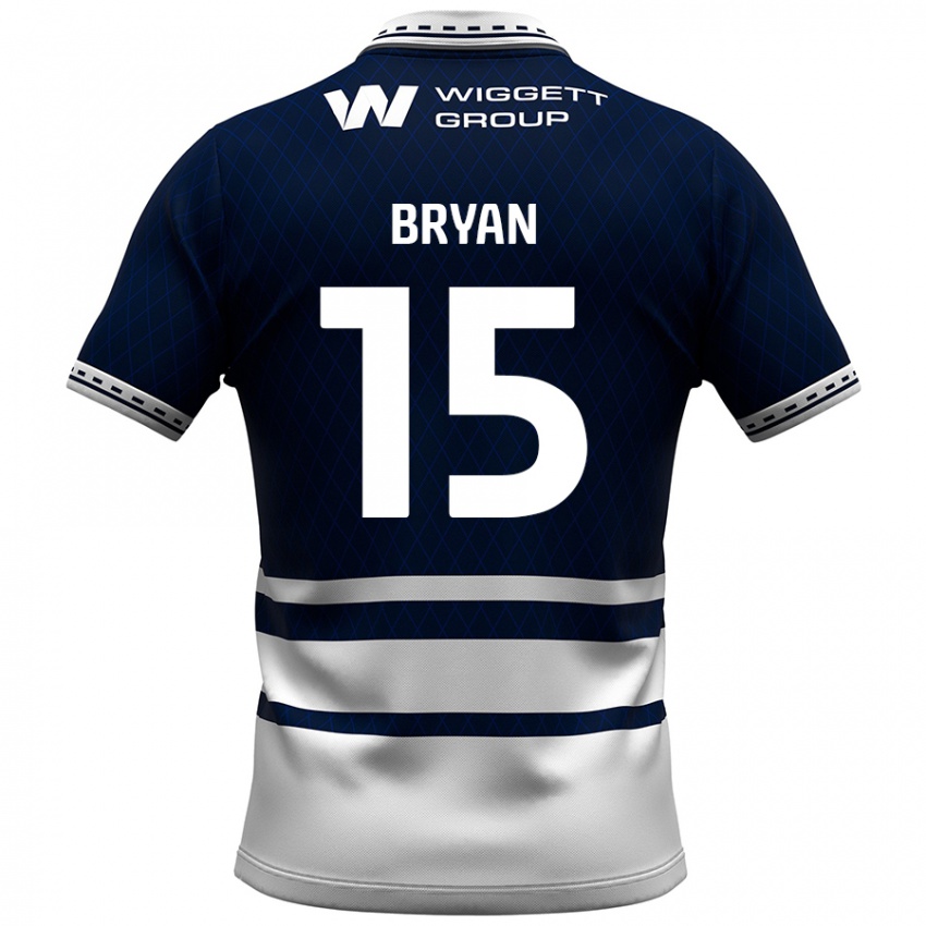 Hombre Camiseta Joe Bryan #15 Azul Marino Blanco 1ª Equipación 2024/25 La Camisa México