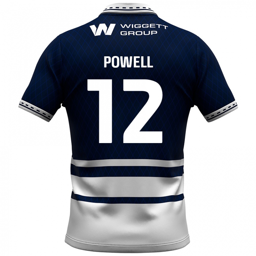 Hombre Camiseta Beth Powell #12 Azul Marino Blanco 1ª Equipación 2024/25 La Camisa México