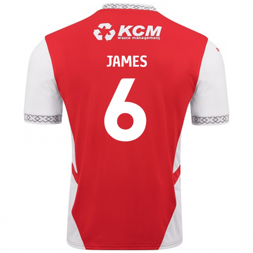 Hombre Camiseta Reece James #6 Rojo Blanco 1ª Equipación 2024/25 La Camisa México