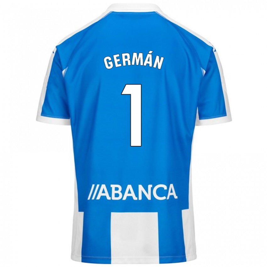 Hombre Camiseta Germán Parreño #1 Azul Blanco 1ª Equipación 2024/25 La Camisa México