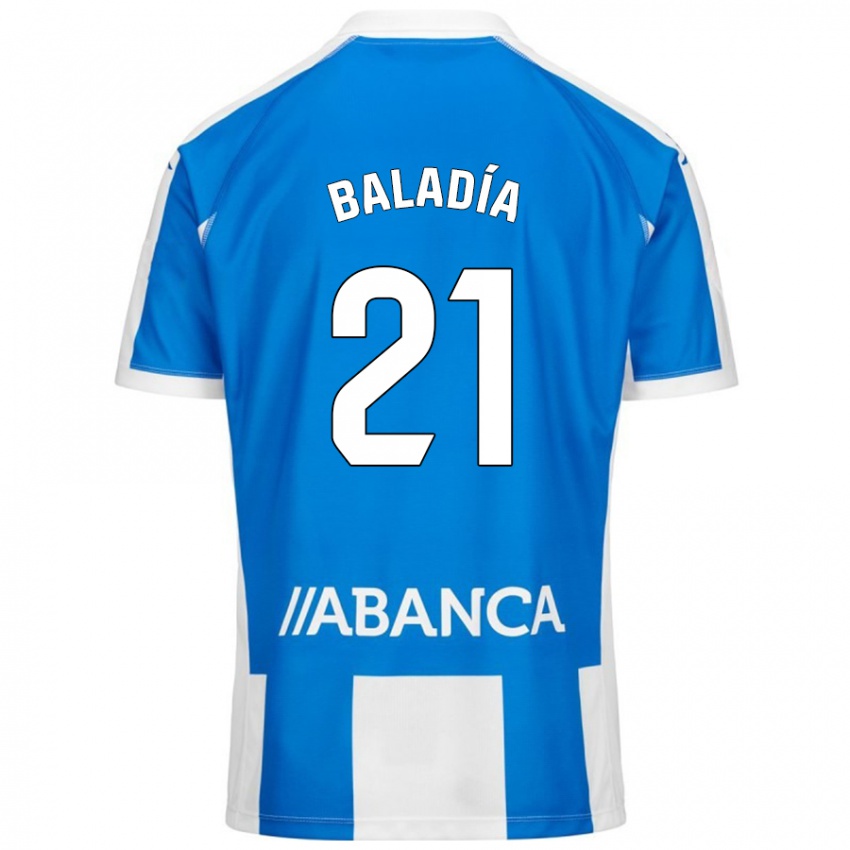 Hombre Camiseta Álvaro Baladía #21 Azul Blanco 1ª Equipación 2024/25 La Camisa México