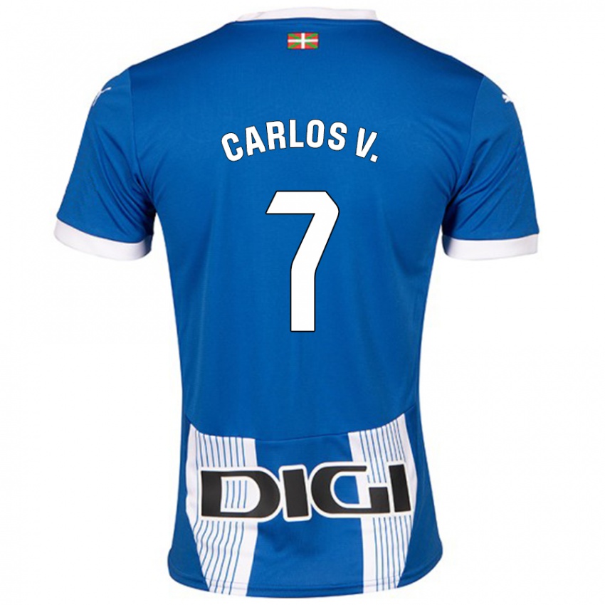 Hombre Camiseta Carlos Vicente #7 Azul 1ª Equipación 2024/25 La Camisa México