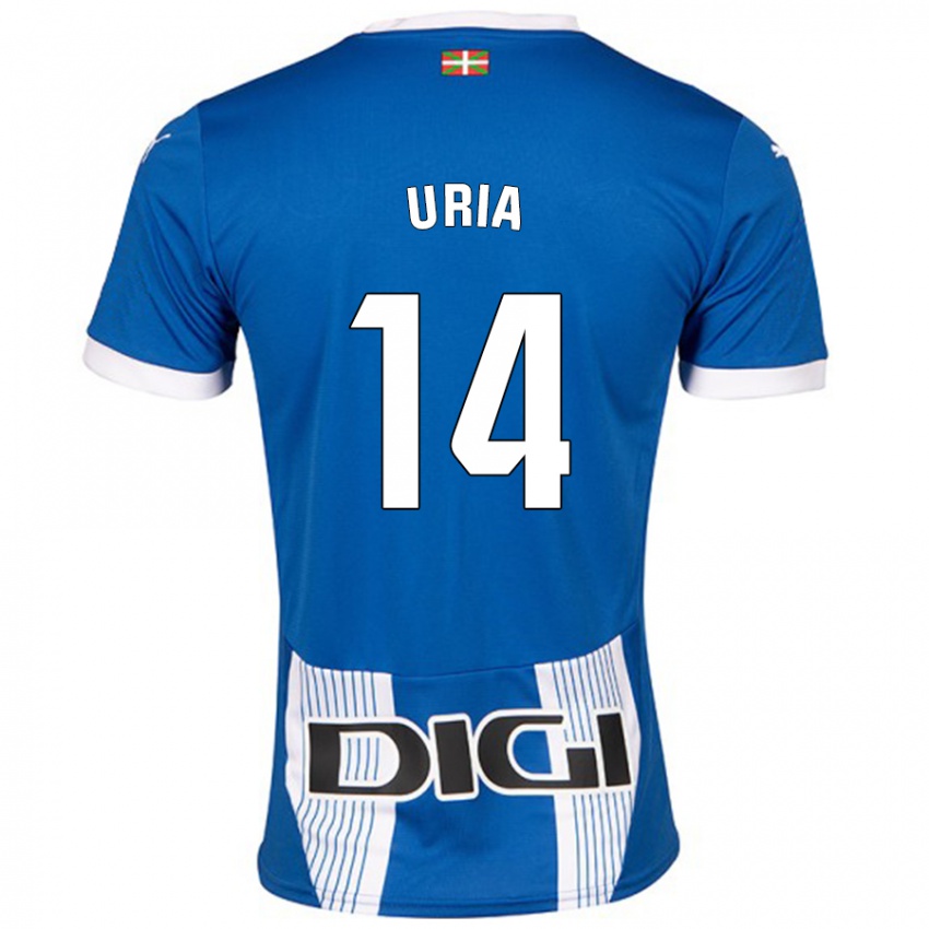 Hombre Camiseta Iker Uria #14 Azul 1ª Equipación 2024/25 La Camisa México