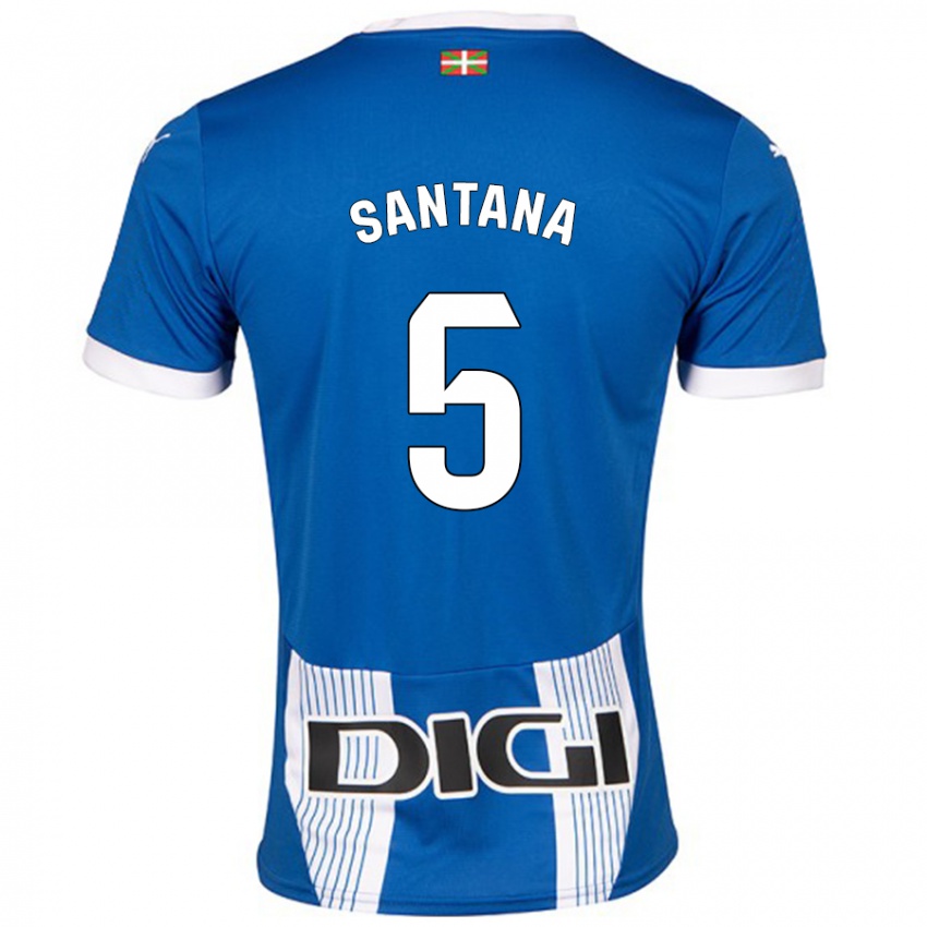 Hombre Camiseta Vanesa Santana #5 Azul 1ª Equipación 2024/25 La Camisa México