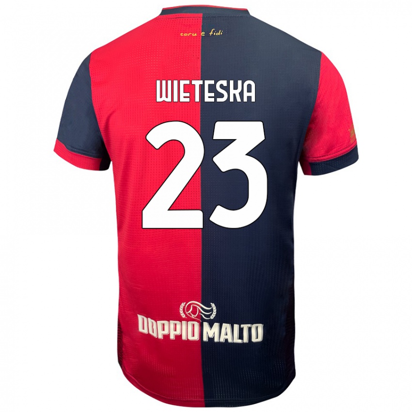 Hombre Camiseta Mateusz Wieteska #23 Rojo Azul Más Oscuro 1ª Equipación 2024/25 La Camisa México