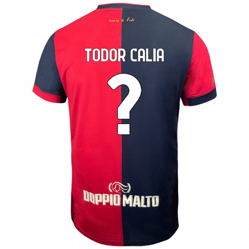 Hombre Camiseta Francesco Todor Calia #0 Rojo Azul Más Oscuro 1ª Equipación 2024/25 La Camisa México