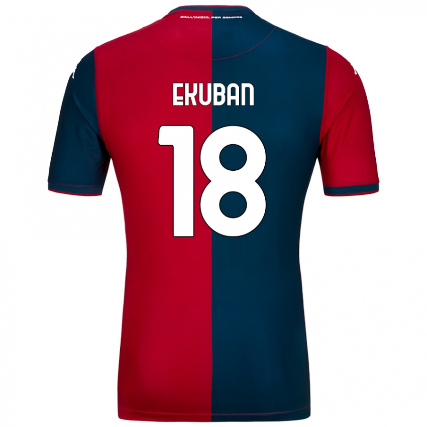 Hombre Camiseta Caleb Ekuban #18 Rojo Azul Oscuro 1ª Equipación 2024/25 La Camisa México