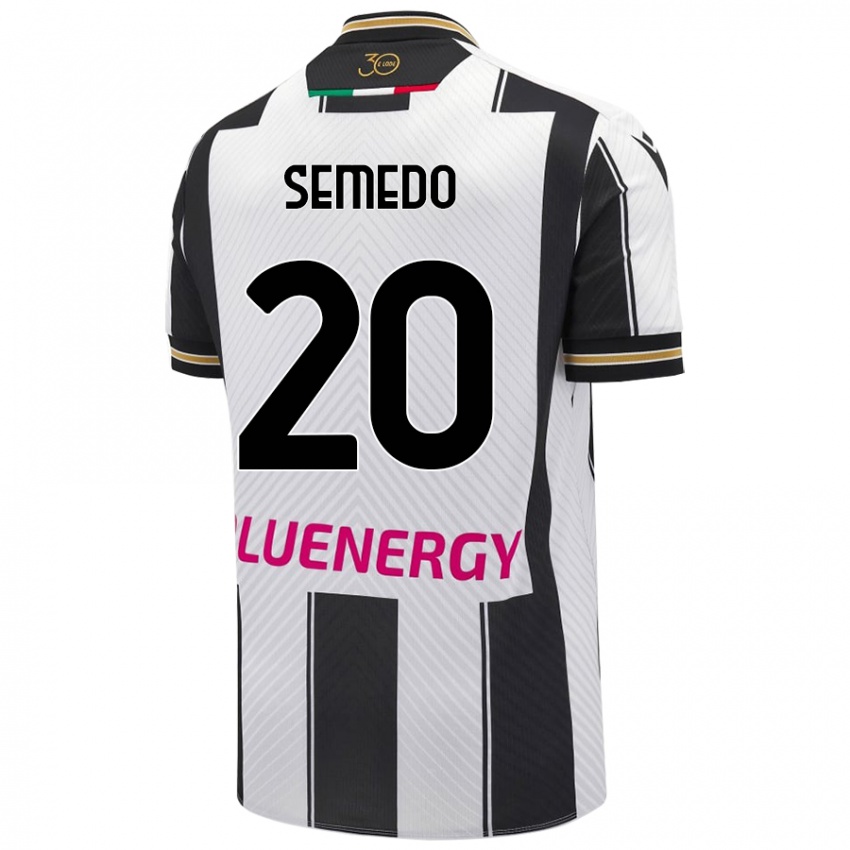 Hombre Camiseta Vivaldo Semedo #20 Blanco Negro 1ª Equipación 2024/25 La Camisa México