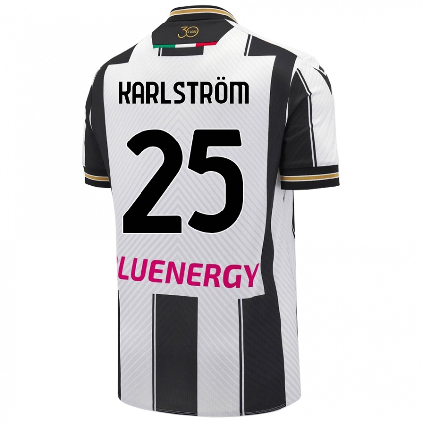 Hombre Camiseta Jesper Karlström #25 Blanco Negro 1ª Equipación 2024/25 La Camisa México