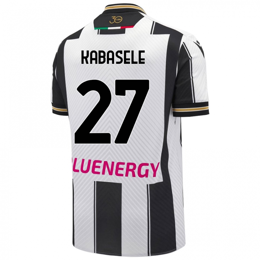 Hombre Camiseta Christian Kabasele #27 Blanco Negro 1ª Equipación 2024/25 La Camisa México