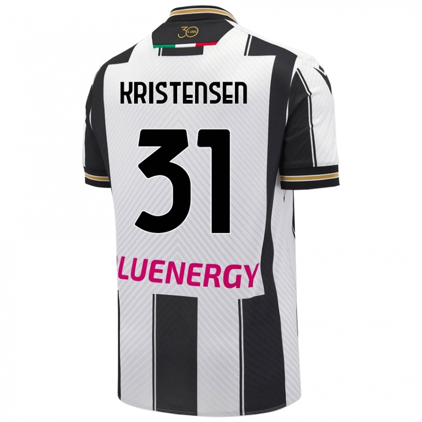 Hombre Camiseta Thomas Kristensen #31 Blanco Negro 1ª Equipación 2024/25 La Camisa México