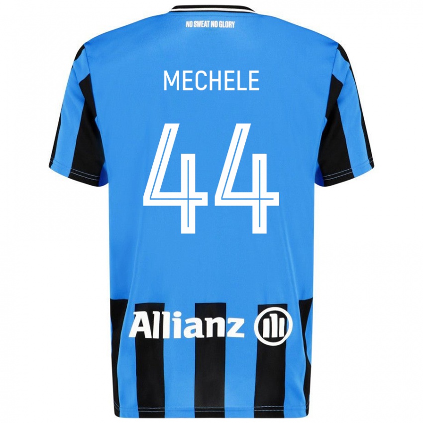 Hombre Camiseta Brandon Mechele #44 Azul Cielo Negro 1ª Equipación 2024/25 La Camisa México