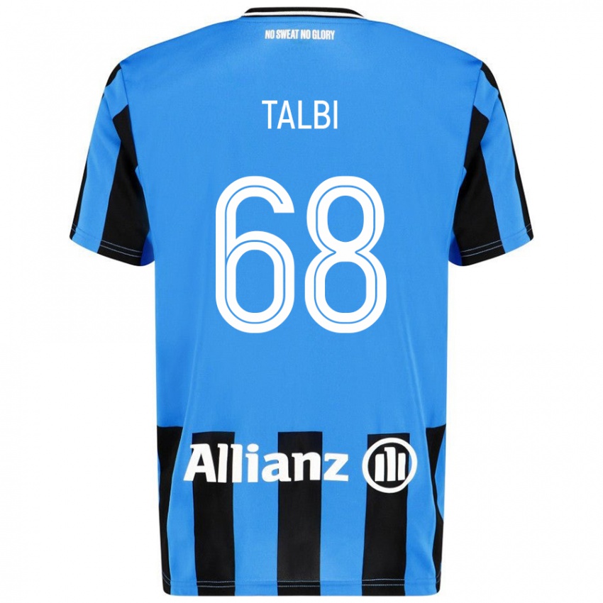 Hombre Camiseta Chemsdine Talbi #68 Azul Cielo Negro 1ª Equipación 2024/25 La Camisa México