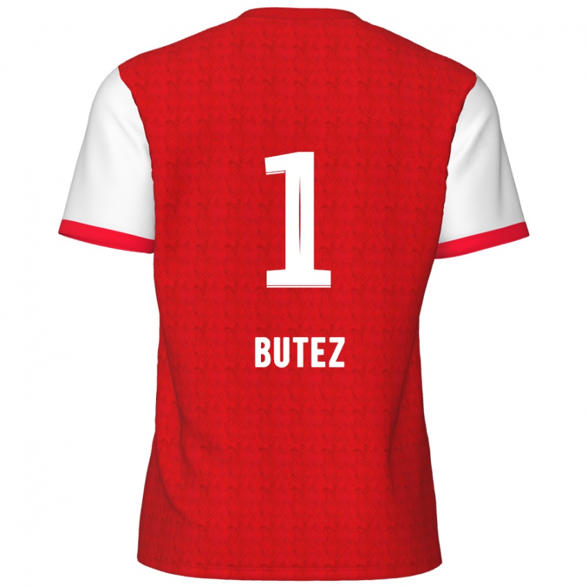 Hombre Camiseta Jean Butez #1 Rojo Blanco 1ª Equipación 2024/25 La Camisa México