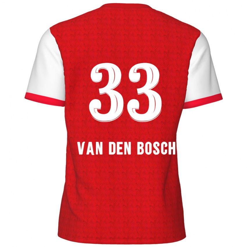 Hombre Camiseta Zeno Van Den Bosch #33 Rojo Blanco 1ª Equipación 2024/25 La Camisa México