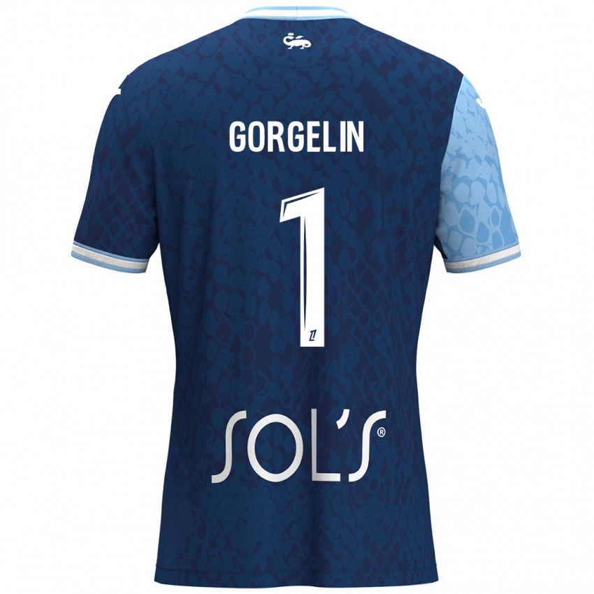 Hombre Camiseta Mathieu Gorgelin #1 Azul Cielo Azul Oscuro 1ª Equipación 2024/25 La Camisa México