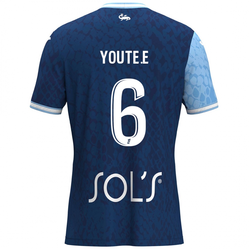 Hombre Camiseta Étienne Youté Kinkoué #6 Azul Cielo Azul Oscuro 1ª Equipación 2024/25 La Camisa México