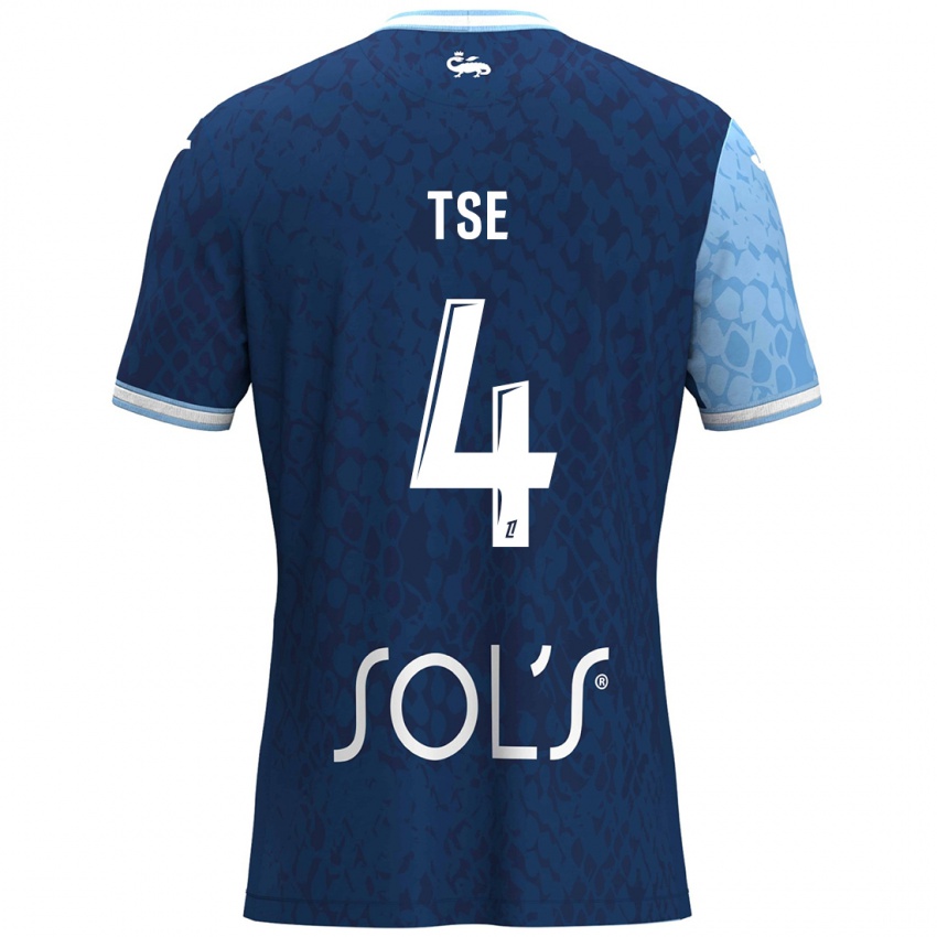 Hombre Camiseta Élisabeth Tsé #4 Azul Cielo Azul Oscuro 1ª Equipación 2024/25 La Camisa México