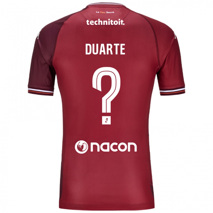 Hombre Camiseta Diego Duarte #0 Rojo Granata 1ª Equipación 2024/25 La Camisa México