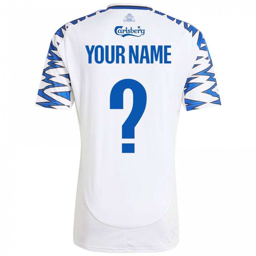 Hombre Camiseta Su Nombre #0 Blanco Azul Cielo 1ª Equipación 2024/25 La Camisa México