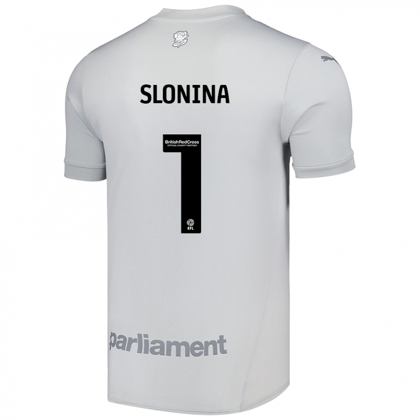 Hombre Camiseta Gabriel Slonina #1 Gris Plata 2ª Equipación 2024/25 La Camisa México