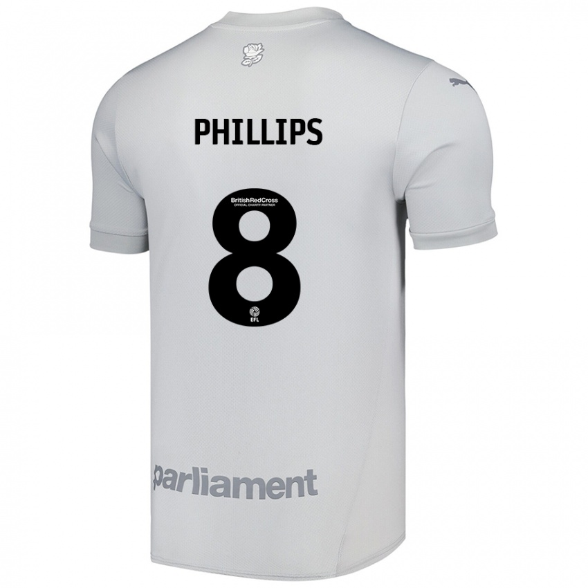 Hombre Camiseta Adam Phillips #8 Gris Plata 2ª Equipación 2024/25 La Camisa México