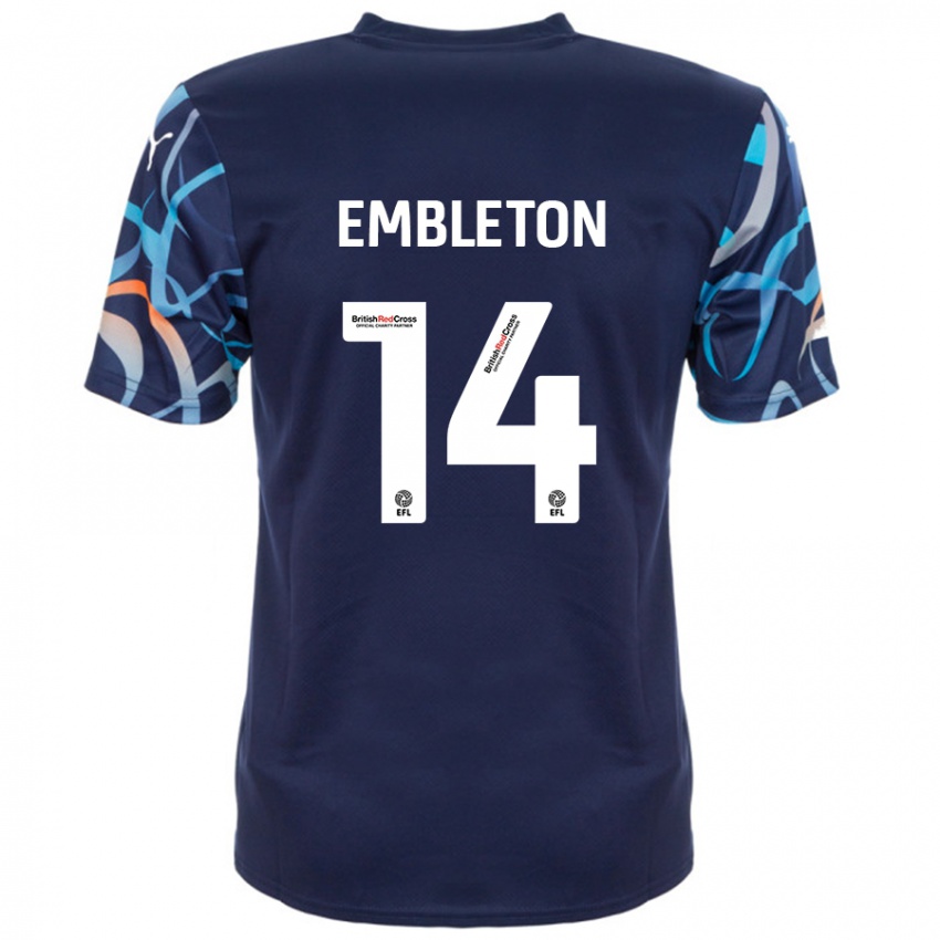 Hombre Camiseta Elliot Embleton #14 Azul Marino 2ª Equipación 2024/25 La Camisa México