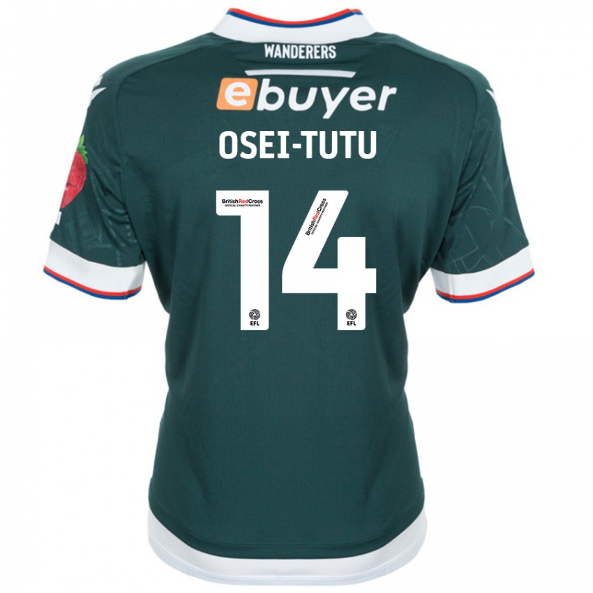 Hombre Camiseta Jordi Osei-Tutu #14 Verde Oscuro 2ª Equipación 2024/25 La Camisa México