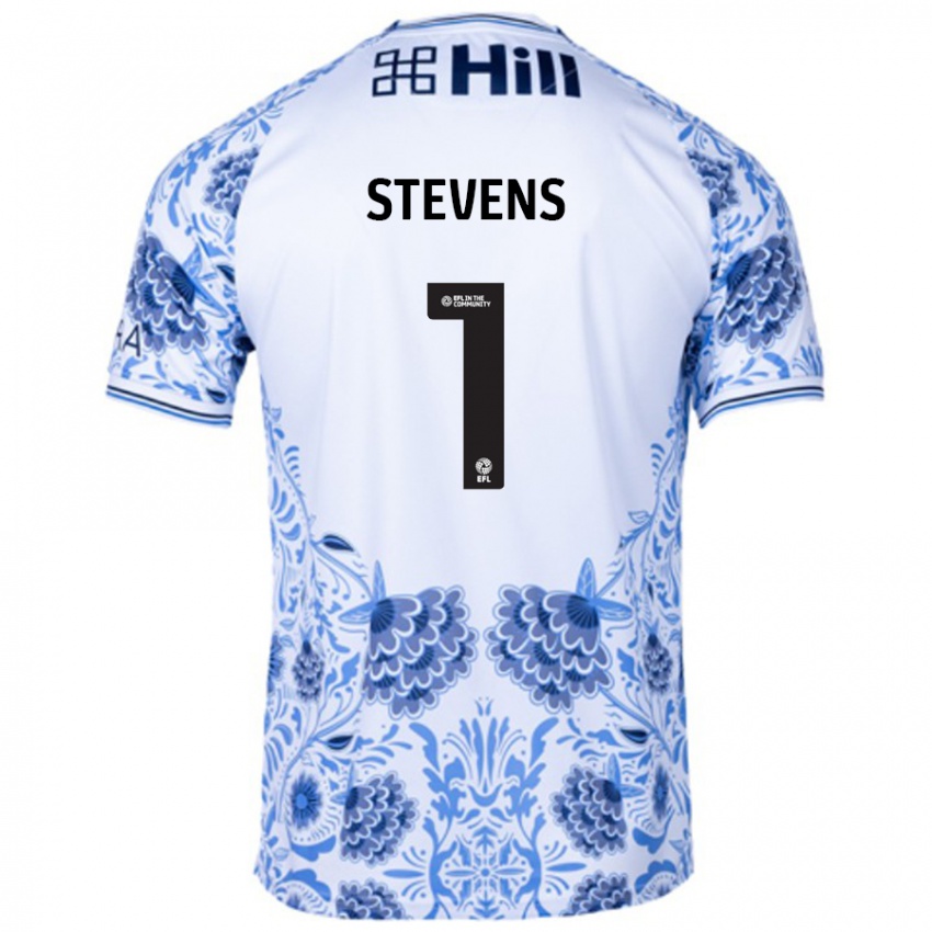 Hombre Camiseta Jack Stevens #1 Blanco Azul 2ª Equipación 2024/25 La Camisa México