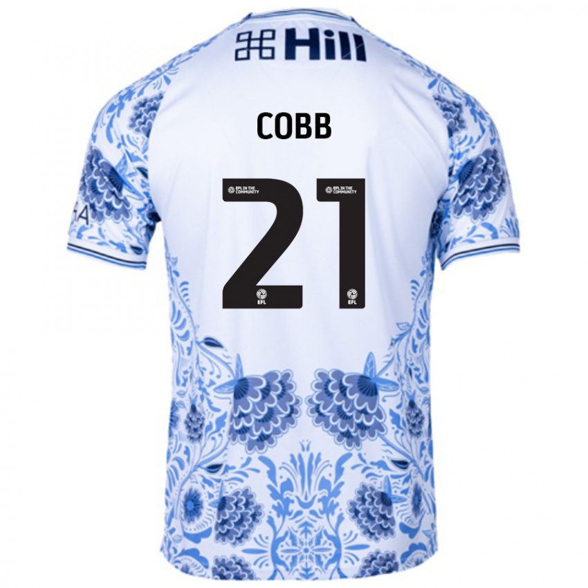 Hombre Camiseta Serena Cobb #21 Blanco Azul 2ª Equipación 2024/25 La Camisa México