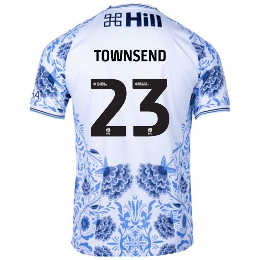 Hombre Camiseta Eleanor Townsend #23 Blanco Azul 2ª Equipación 2024/25 La Camisa México