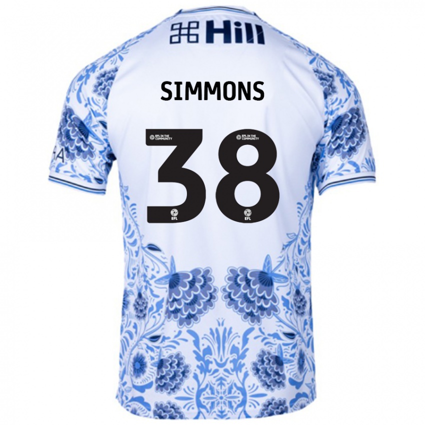 Hombre Camiseta Bella Simmons #38 Blanco Azul 2ª Equipación 2024/25 La Camisa México