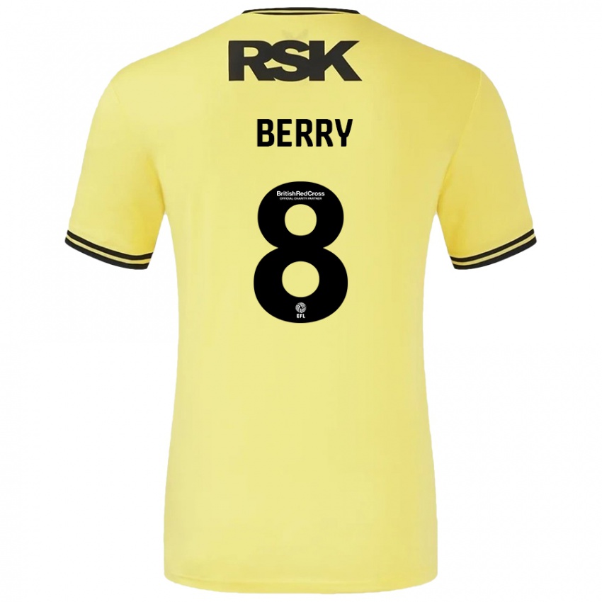 Hombre Camiseta Luke Berry #8 Amarillo Negro 2ª Equipación 2024/25 La Camisa México