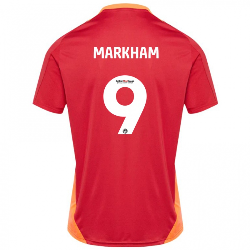 Hombre Camiseta Jenna Markham #9 Azul Blanquecino 2ª Equipación 2024/25 La Camisa México