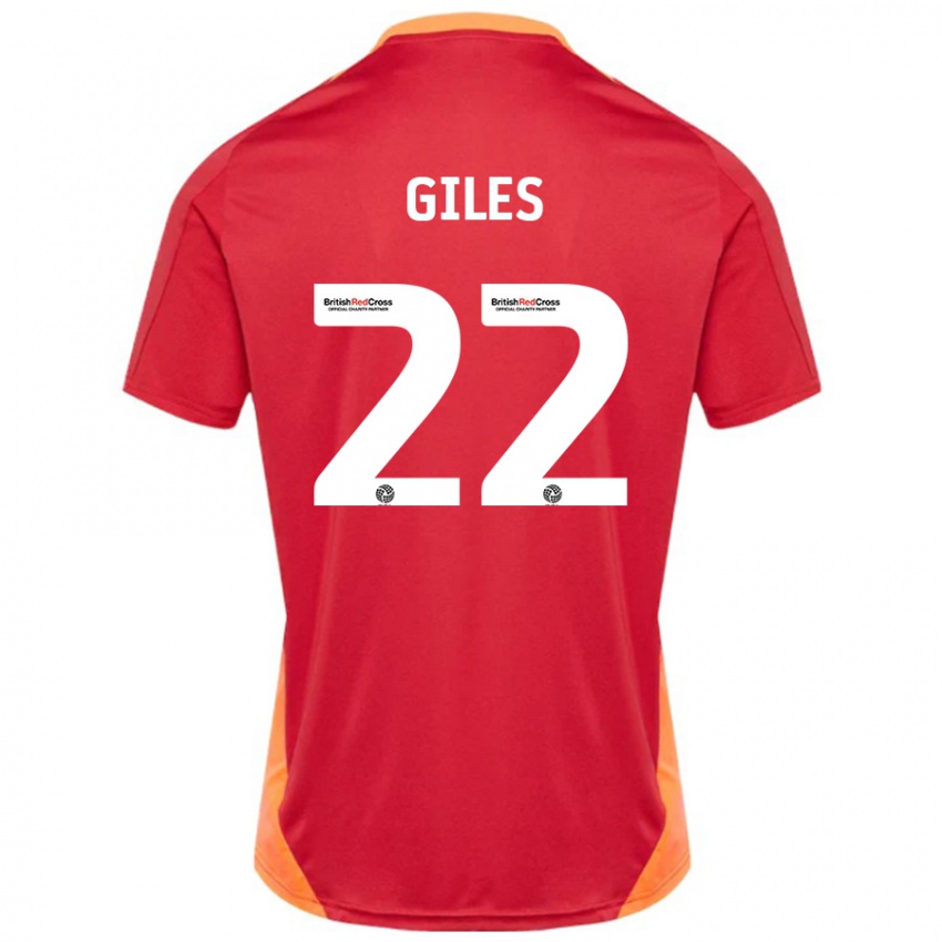 Hombre Camiseta Olivia Giles #22 Azul Blanquecino 2ª Equipación 2024/25 La Camisa México